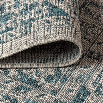 Rozetta Boho Medallion Textured Weave Indoor/outdoor Area Rug